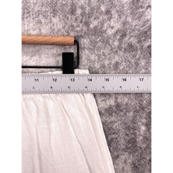Bryn Walker Pants XS Womens White Linen Wide Leg Crop Langenlook Cargo - Picture 3 of 8